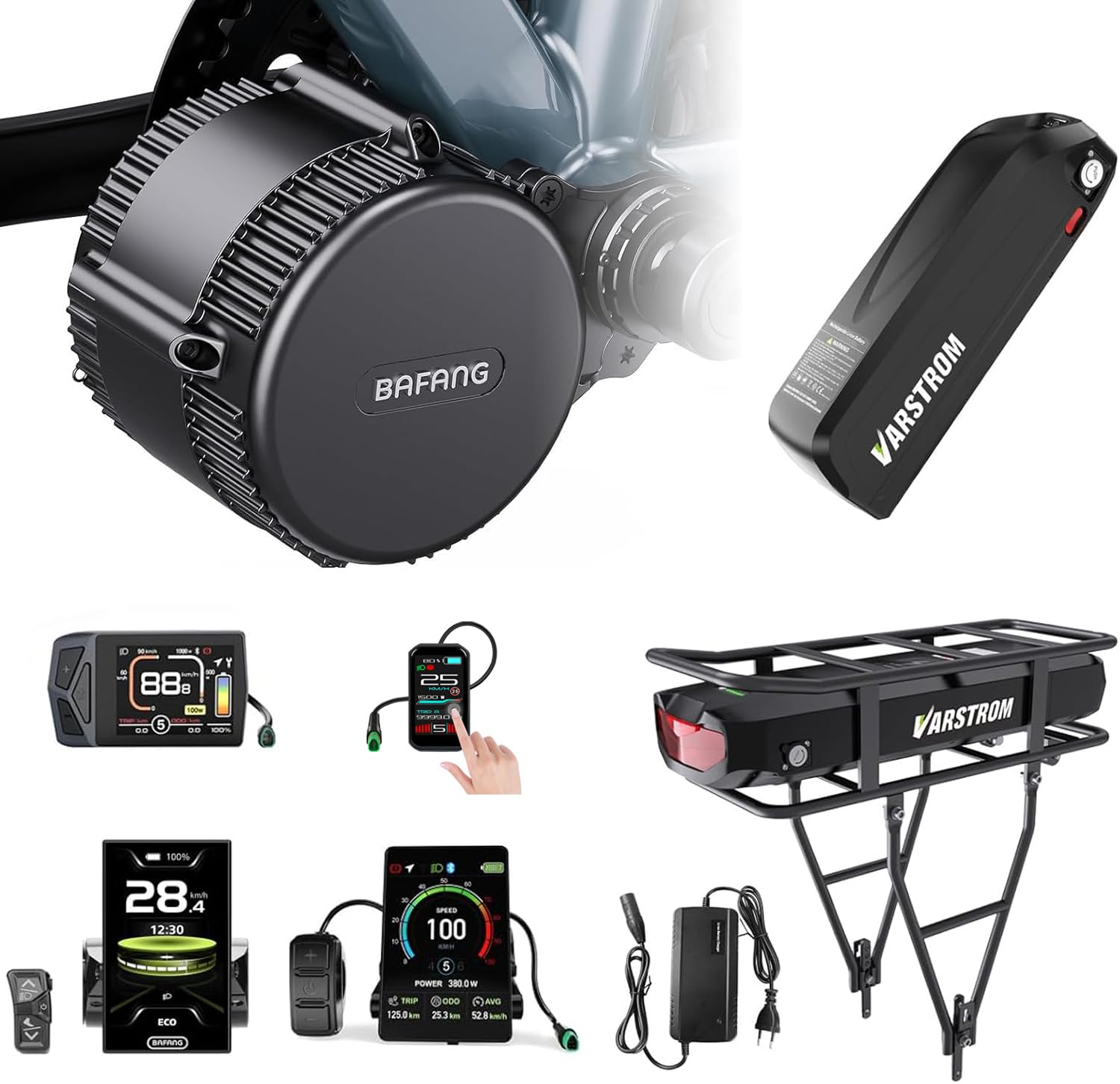 BAFANG Mid Drive Motors 750W 1000W 500W 250W BBS01B BBS02B BBS03 HD Mid Motor Electric Bike Conversion Kit with Optional Battery and Optional Ebike Display Custom Ebike Conversion Kits