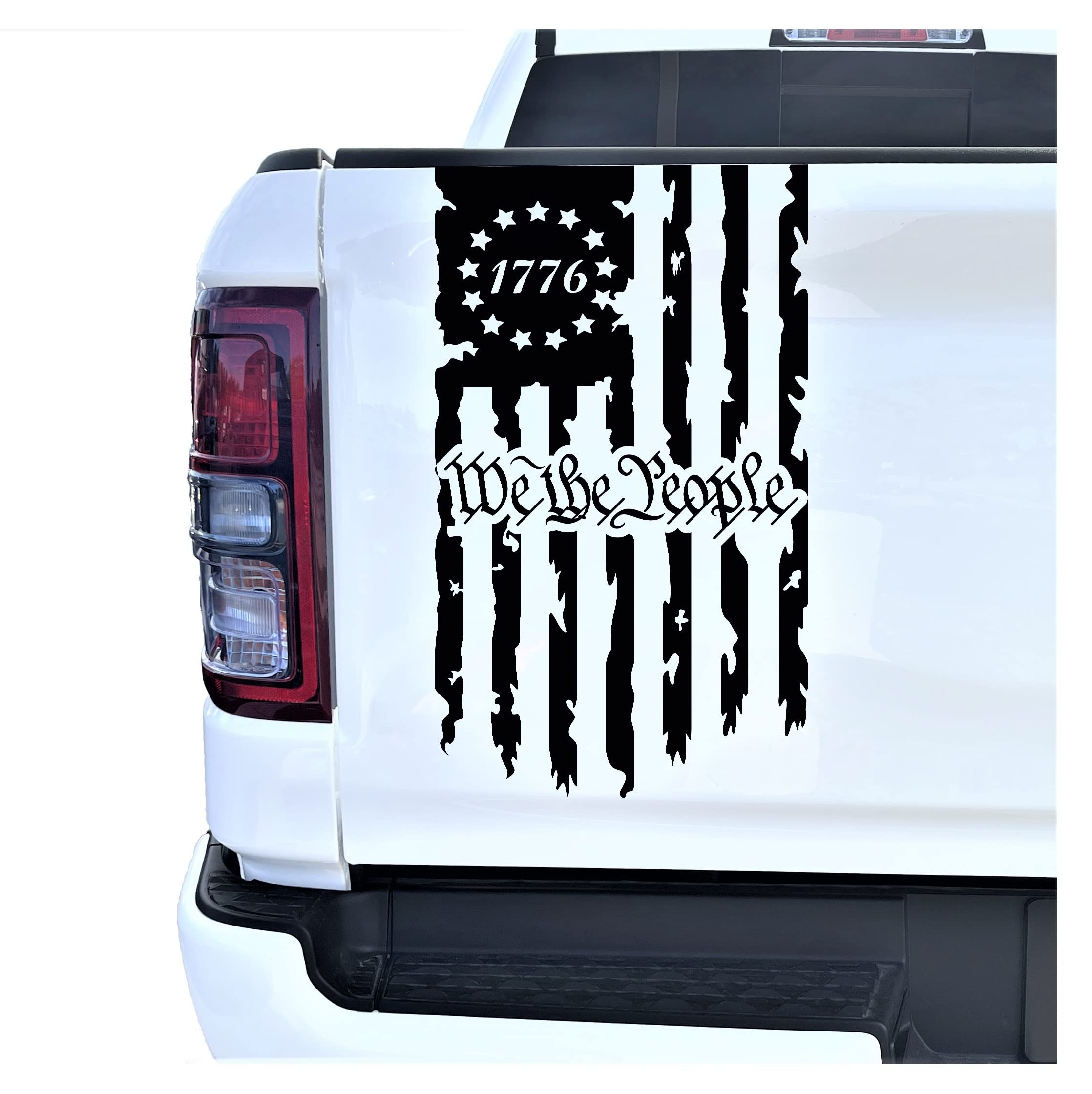 GRITKULTURE Distressed American Flag Vinyl Decal 2 Pack – For Trucks, Cars, Windows, USA Flag Sticker - View #9