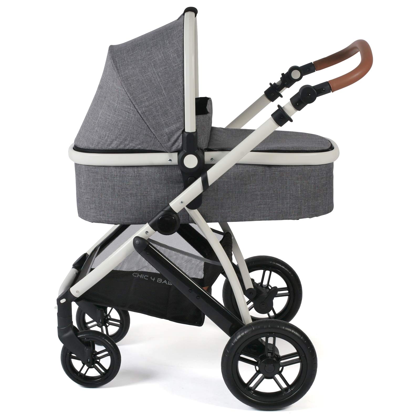 CHIC 4 BABY 177 21 - Passeggino combinato Torre, set con navicella, seggiolino sportivo e adattatore Maxi-Cosi, grigio