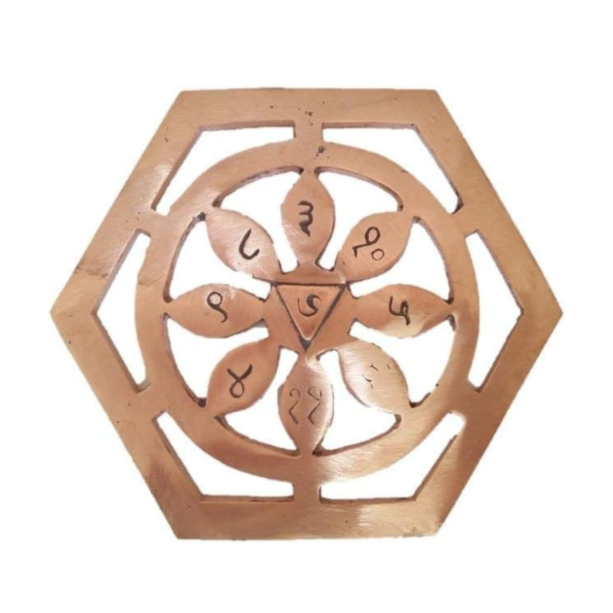 Copper Bhaum Yantra | 6 Inch | Weight - 350 G Approx | Bhoum Yantra | Copper Yantra for Pooja | Wealth & Prosperity | Zonal Placement - South, SSE | Pack of 1-image-6