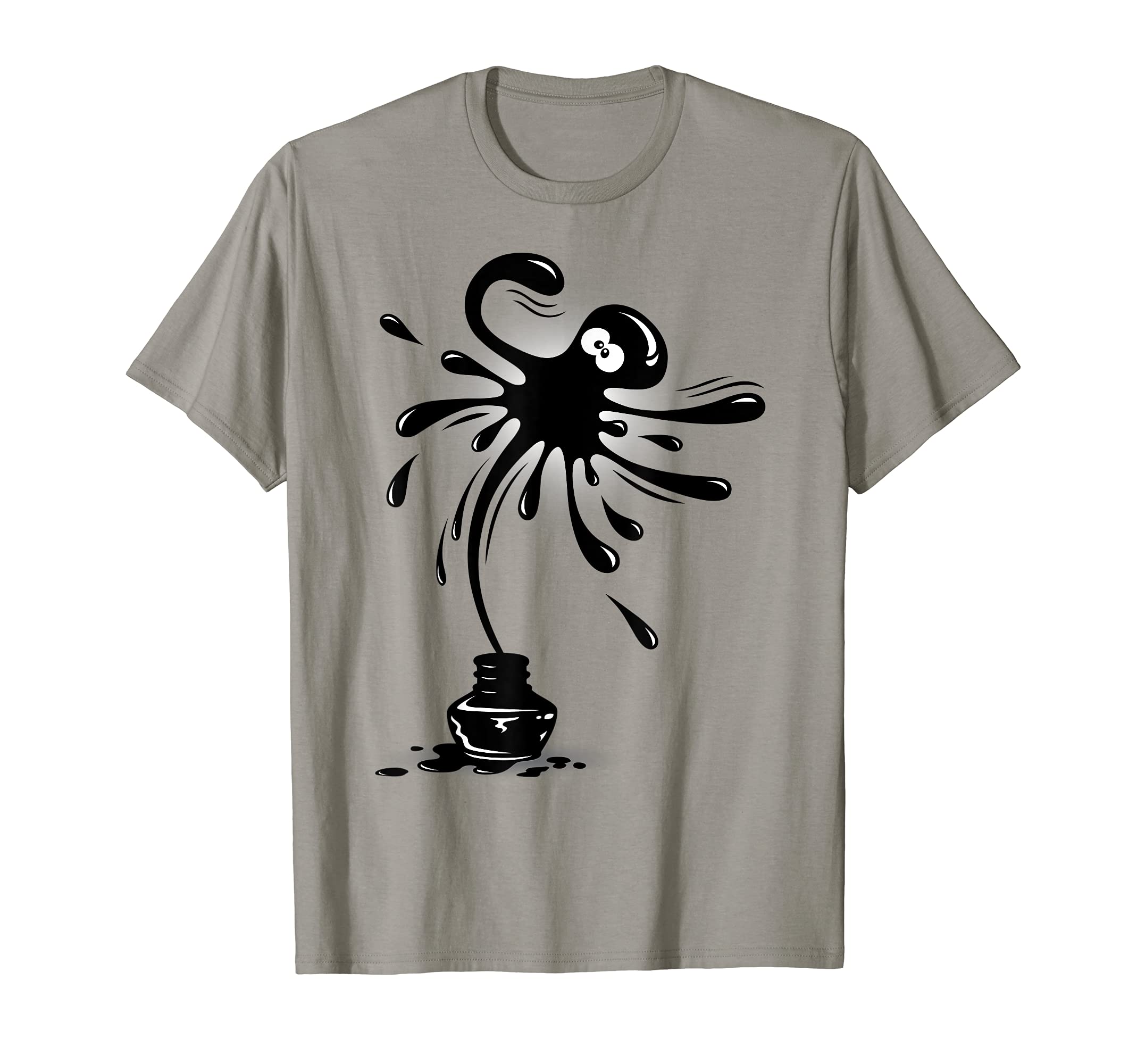 Ink Pen Collector Cartoon T-Shirt, Grey