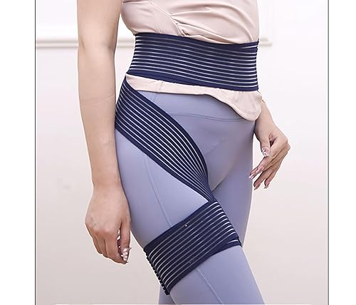 Miniatura 3 de YIKANGHENG Cinturón de soporte de cadera, 110 pulgadas x 3 pulgadas, nailon negro ajustable para la ingle para soporte de cadera, ingle y muslo