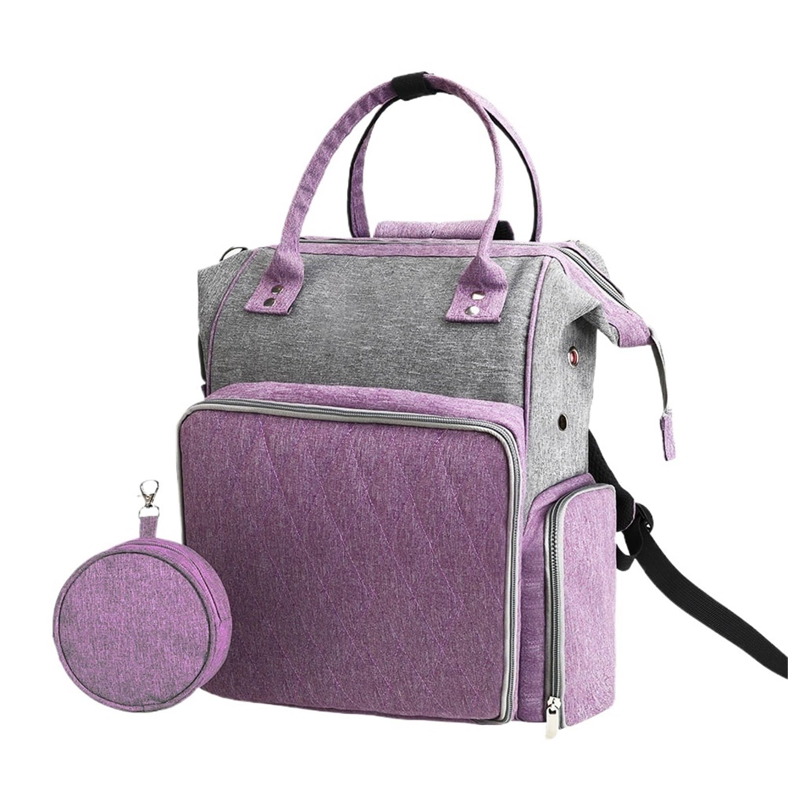Knitting Bag,Knitting Bag Crochet Yarn Backpack Knitting Bags Storage Organizer Supplies Sewing Accessories ​Portable Comfortable Tote Waterproof(Gray Purple)