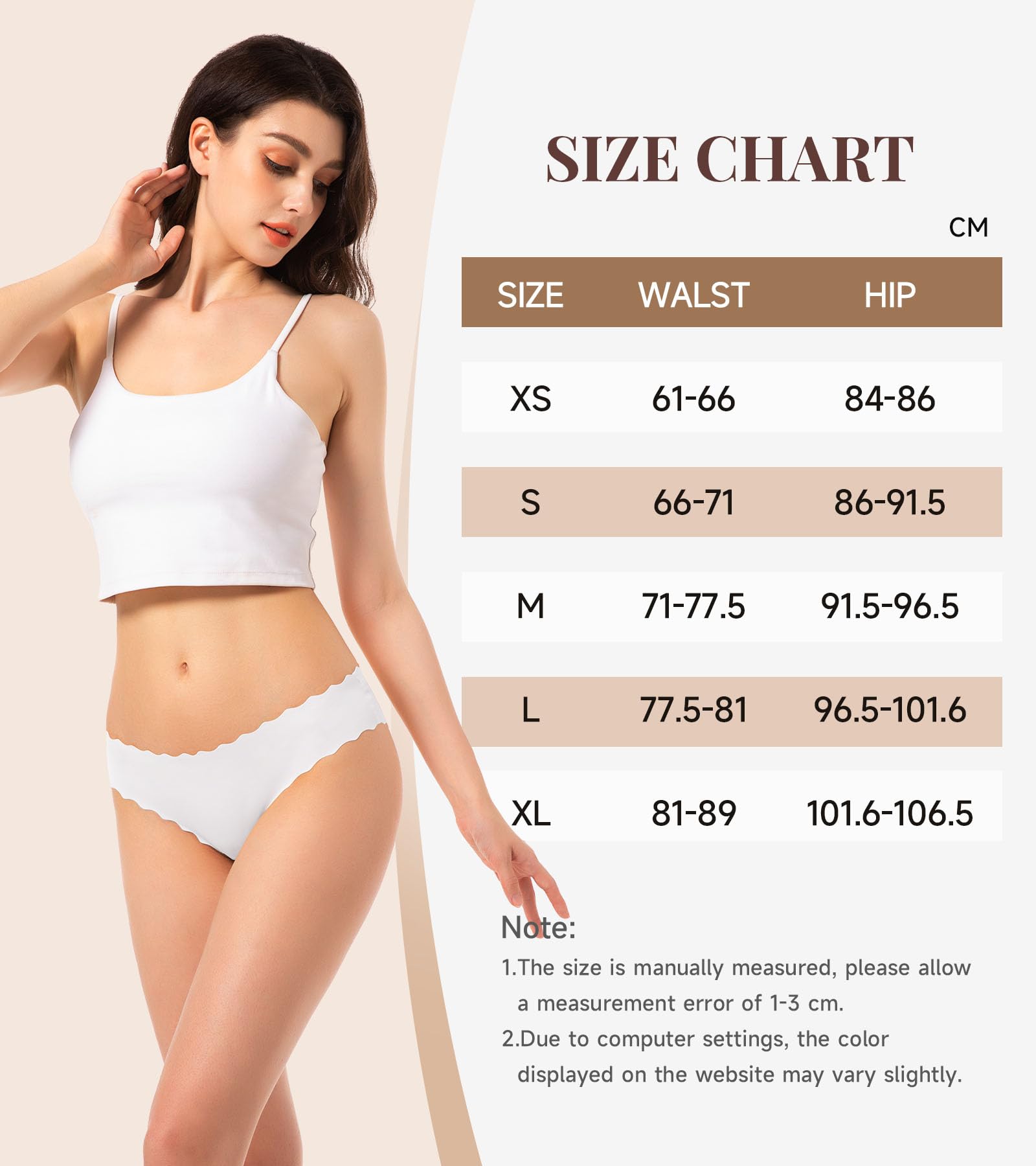 TANSTC Culotte sans Couture Femme Invisible Slip sous-Vêtements Sexy Extensible Confortables Hipster Bikini Culottes Multiple XS-XL, Lot de 6