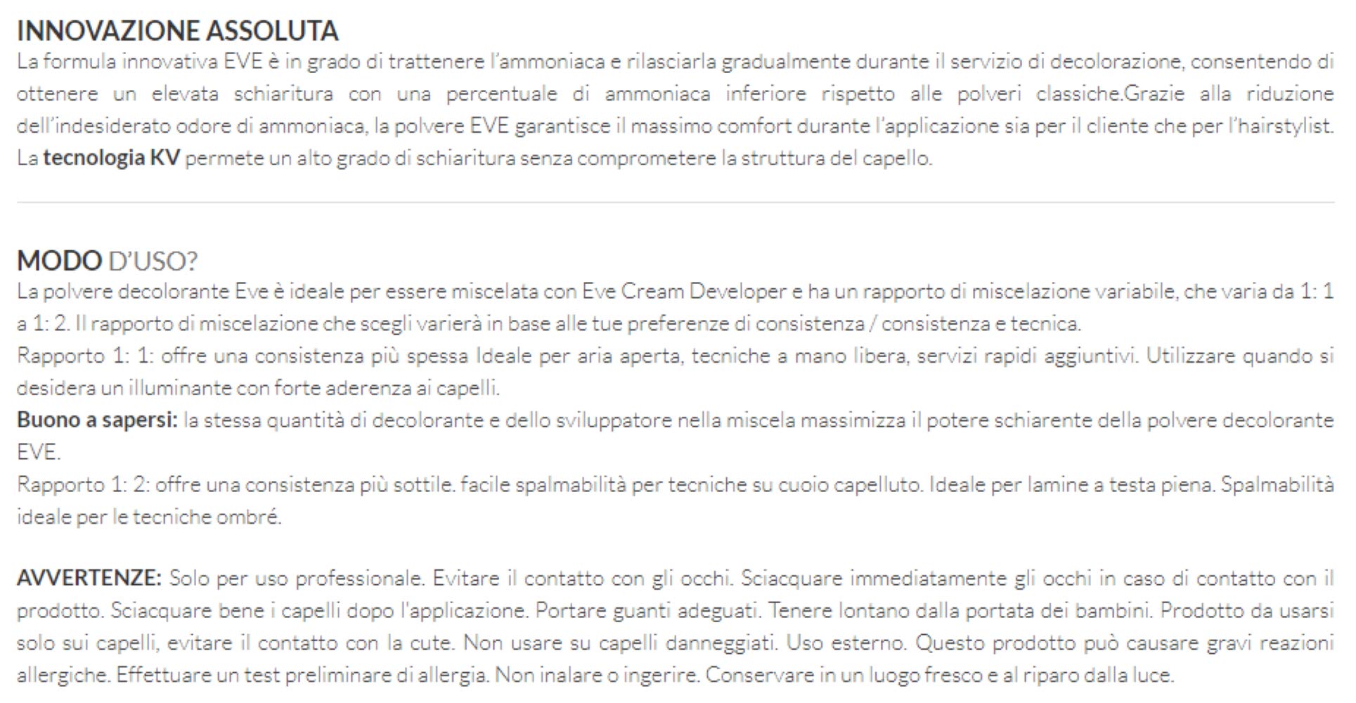 Polvere Decolorante Compatta 9 Toni - 500 gr - Eve Experience