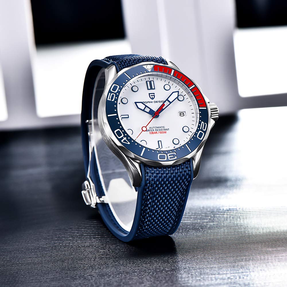 Pagani Design 1667 Orologio da uomo automatico alla moda per immersioni subacquee NH35 Movimento Rotante Lunetta in Ceramica Impermeabile Nylon Gomma Business Sport Orologio a carica automatica