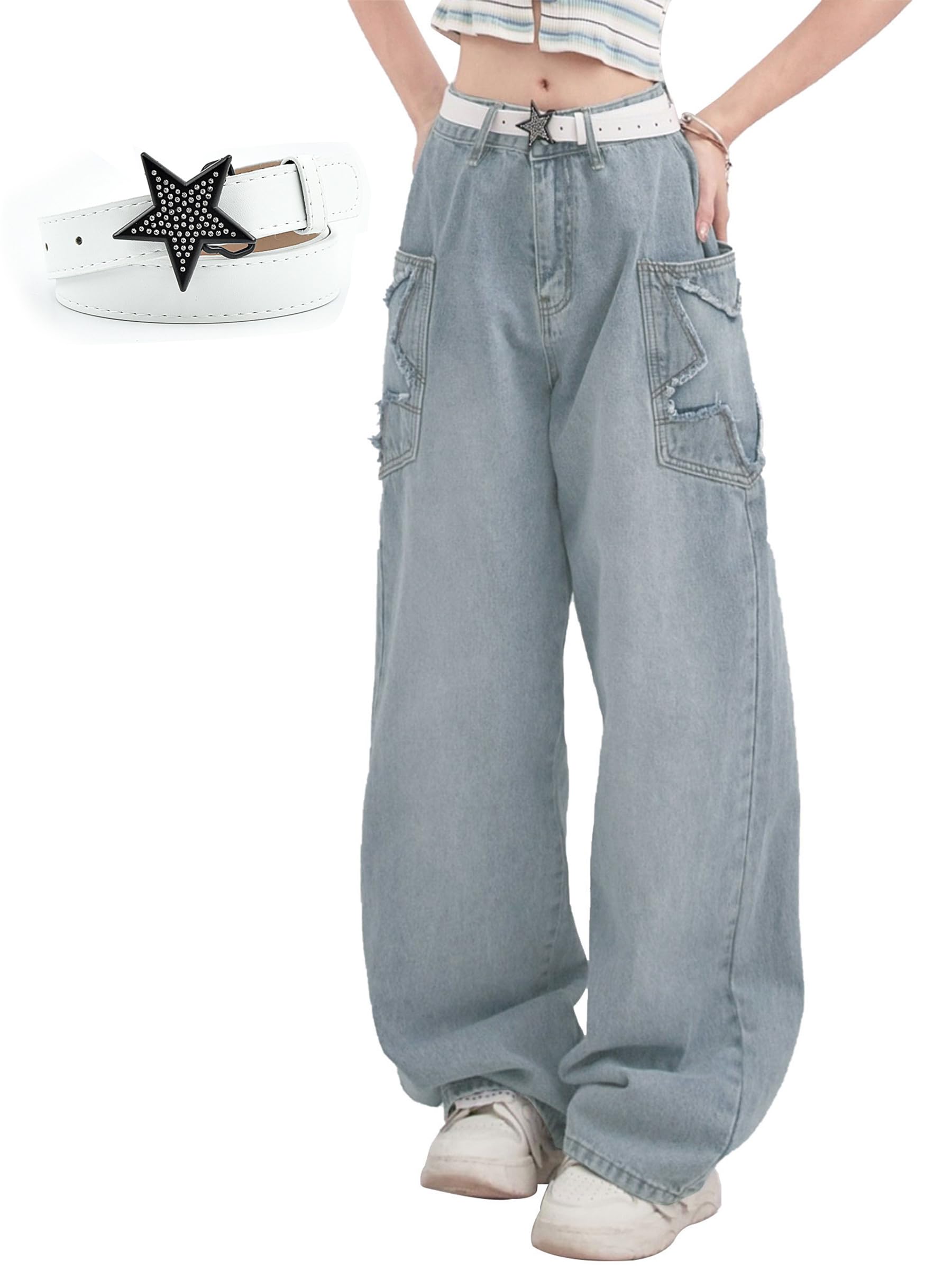 Star Jeans Y2k Baggy Jeans Damen Große Taschen
