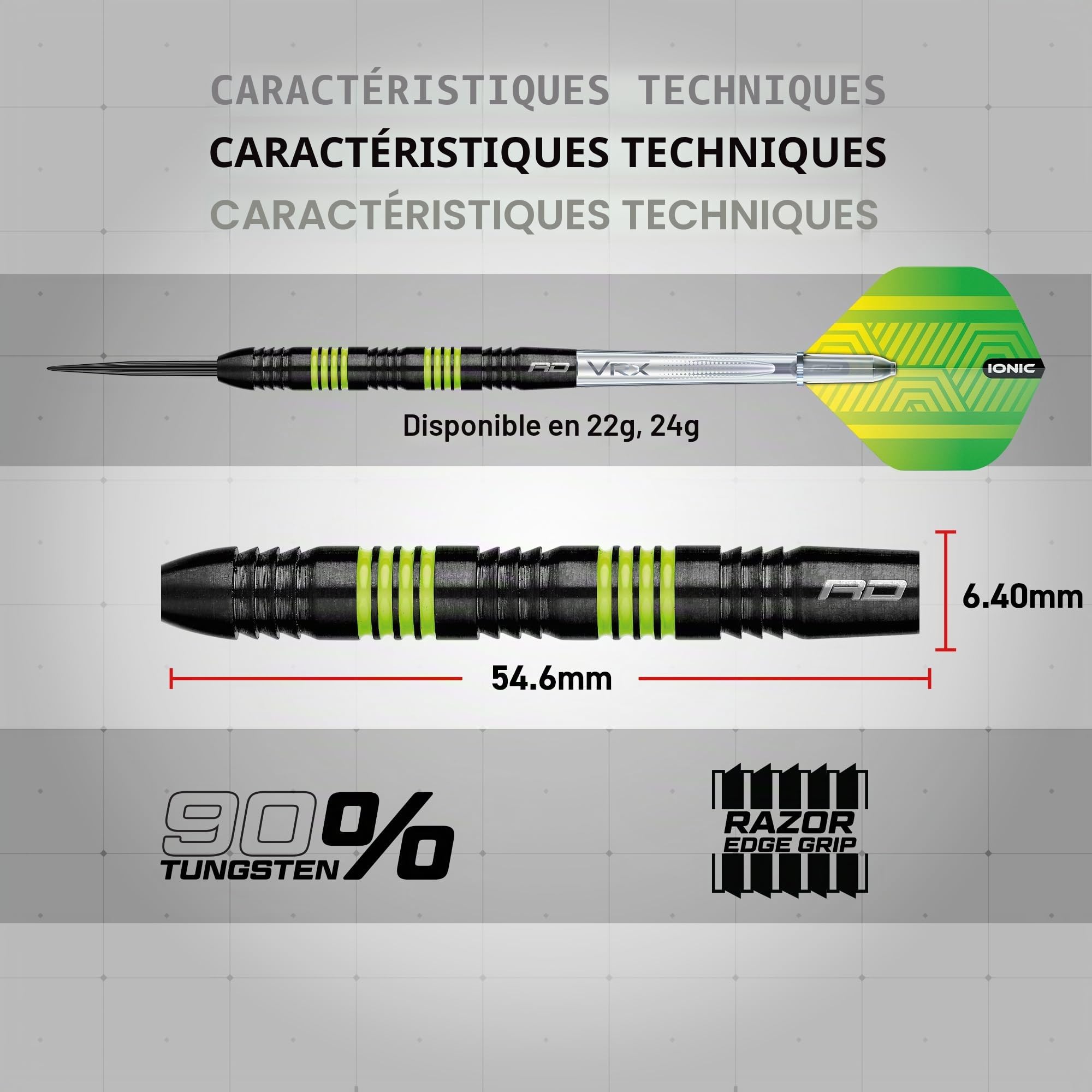 Dragon Rouge Freestyle 90% tungstène Fléchettes en Acier avec ailettes, tiges et Portefeuille et Dragon Rouge paiement Carte