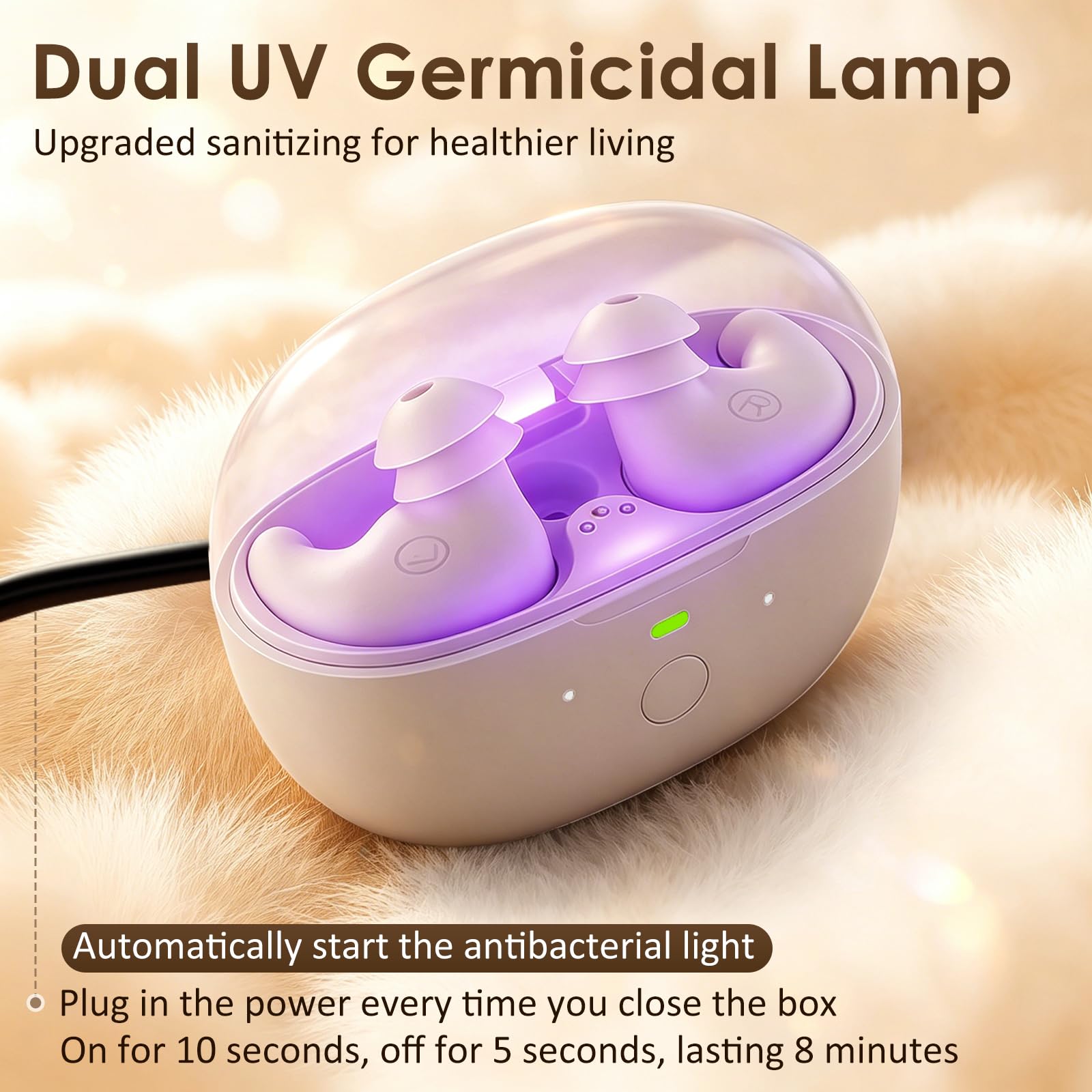 Novonell Snooze Pods Pro, auriculares para dormir, Bluetooth 6.0, mini auriculares para dormir con lámpara antibacteriana para dormir de lado, auriculares para dormir, bloquean los ronquidos, batería