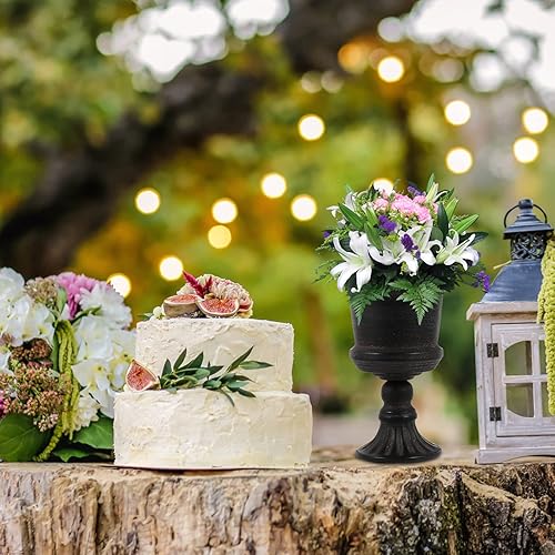 Miniatura 7 de USHOBE Jarrón de metal para trompeta de boda, centro de mesa, jarrones de metal vintage, soportes para macetas, bodas, fiestas, cumpleaños,