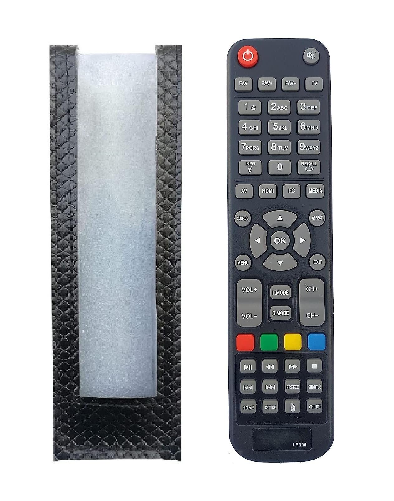 BhalTech PU Leather Remote Cover Perfect Fitting Specially Designed Fully Protective Remote Cover (Only Remote Cover) Pls Check Your Remote Dimensions Compatible for LED95 DAENYX TV Remote Cover