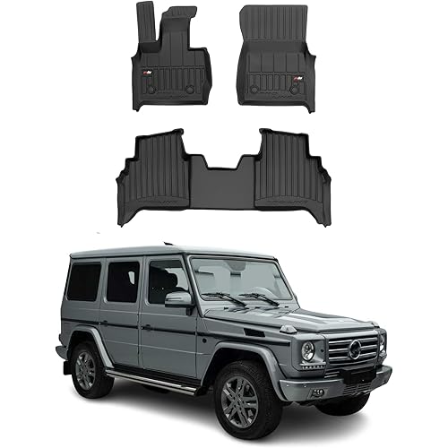 OMAC Premium Floor Mats for Mercedes G Class W463 2019-2023 Car Mats All Weather 3D Custom Fit Rubber Mat Waterproof Odorless TPE Floor Liners Laser Measured Non-Slip (Black)