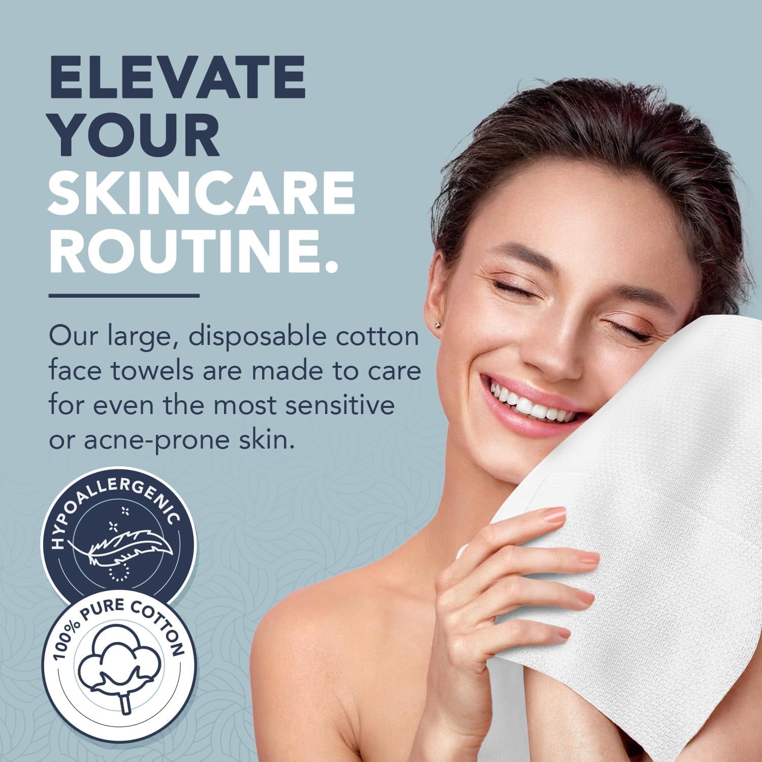 240 asciugamani usa e getta per il viso, 100% puro cotone, biodegradabili, ipoallergenici, super morbidi per pelli sensibili e rimozione del trucco