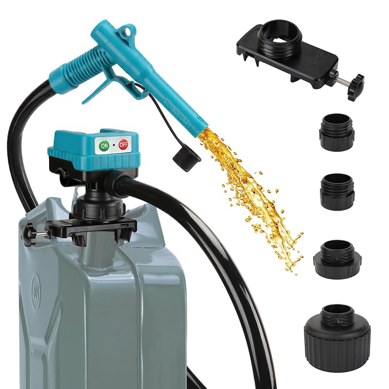 Bomba de Transferência de Combustível a Bateria DEMAKIMI para Makita 18V com Mangueira de PVC de 129,5 cm Azul sem Bateria