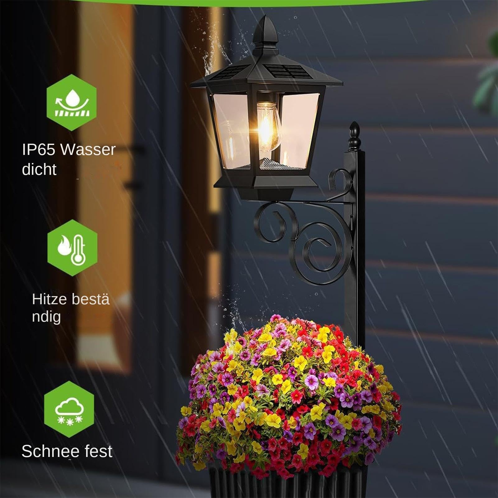Generisch Solar Plant Pot - Garden Flower Planter, Outdoor Floor Lamp | Waterproof Decorative Pathway Landscape Lighting, Backyard Terrace Porch Balcony Exterior Illumination with Warm