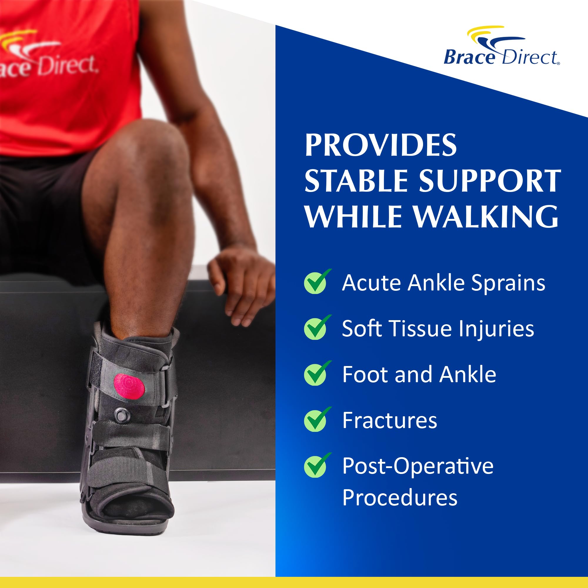 Brace Direct Air CAM Walker - Bota corta para fracturas, recuperación médica, protección y curación, lesiones en los dedos de los pies, pies o tobillos (Small)