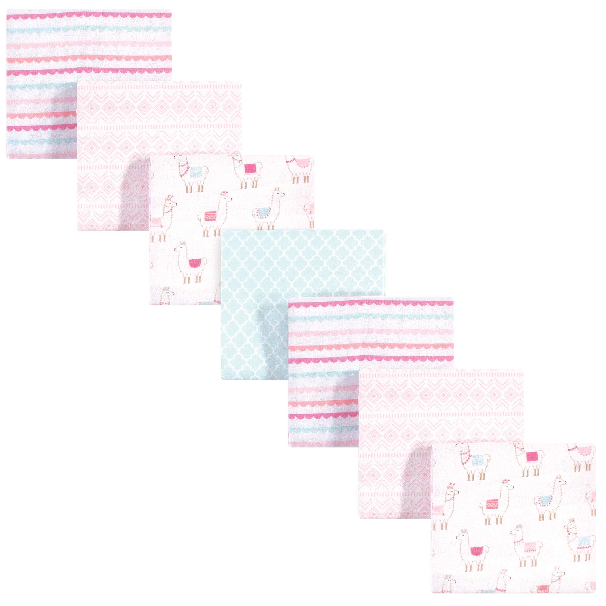 Hudson Baby Unisex Baby Cotton Flannel Receiving Blankets Bundle, Llama, One Size