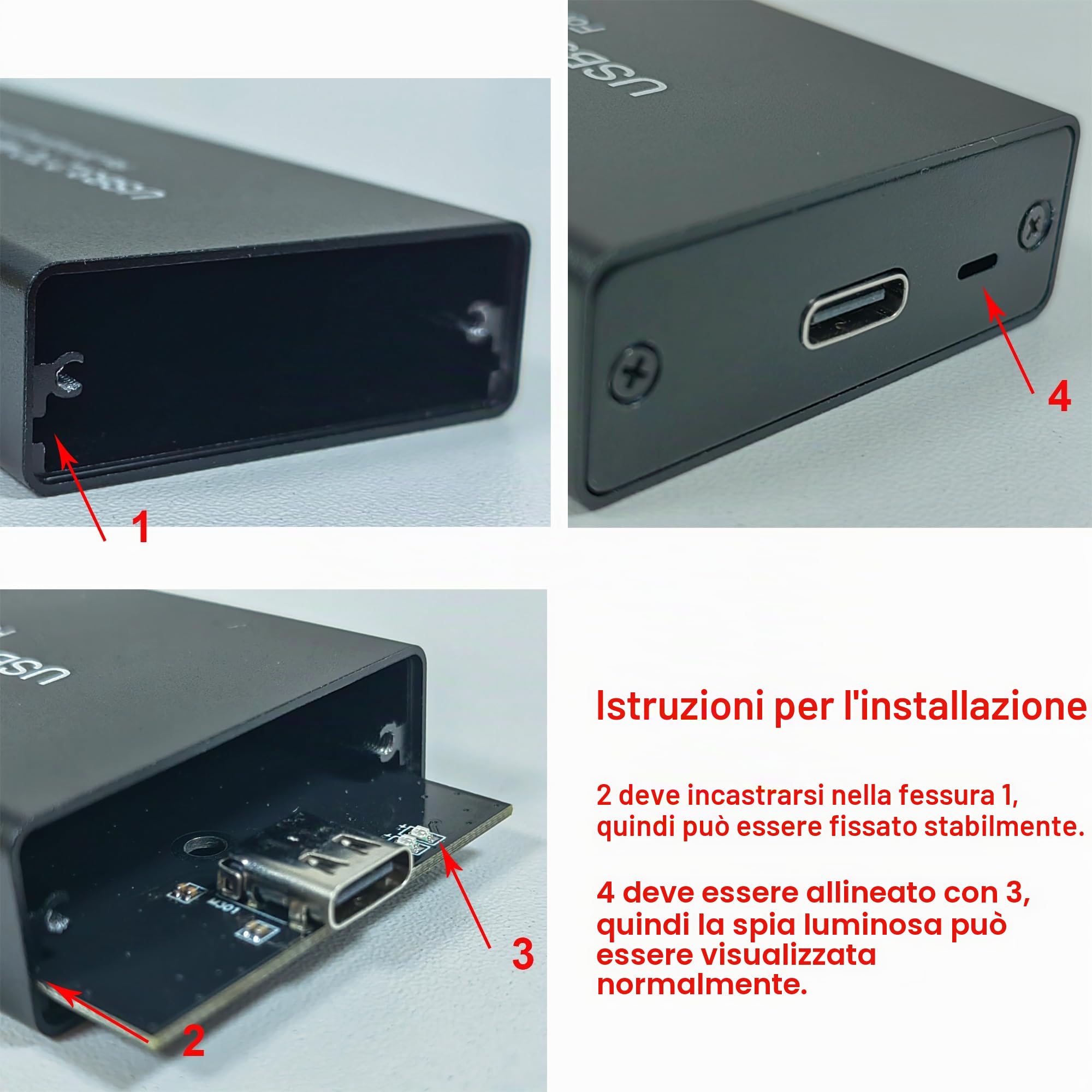 USB C 3.2 Scatola SSD 12+16 pin Box Esterno SSD Per MacBook Air/Pro mid 2013-2017, Lettore Box per Disco A1466 A1465 A1502 A1398, Portatile Mac SSDs a USB-C Case Adattatore