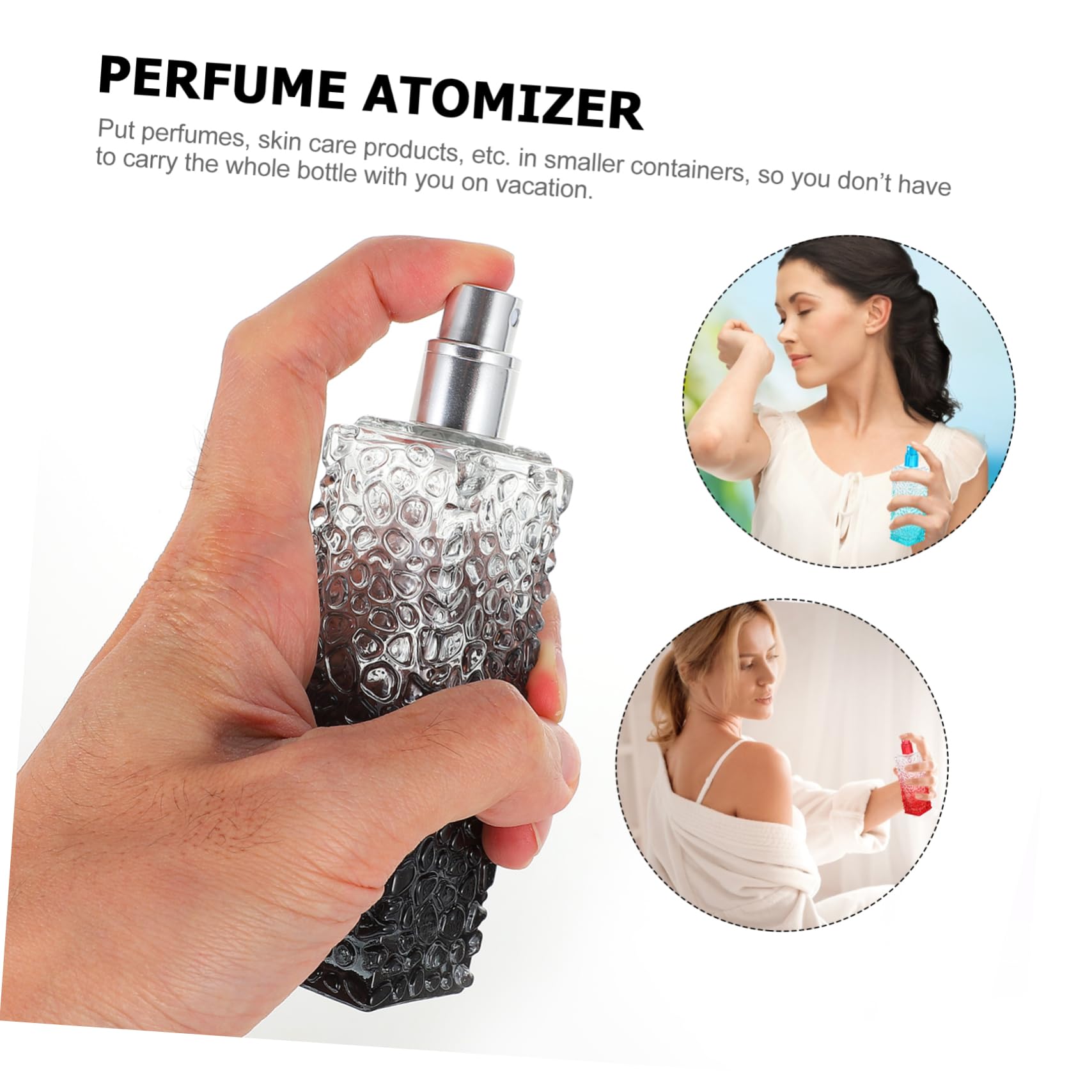 FRCOLOR 6 Stück 50ml Parfümflaschen aus Glas mit Aluminium Sprühkopf Nachfüllbare Leichte Glasflaschen für Parfüm zum Reisen und Aufbewahren Zufällige Farbe