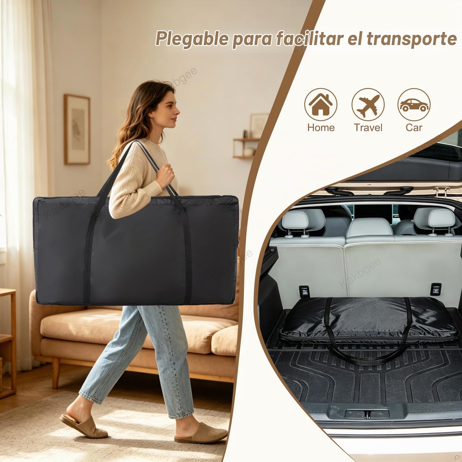 Cuna Colecho, Minicuna Plegable, Moisés con Colchón Lavable, Mosquitera, Bolsa – Cuna De Viaje para Recién Nacidos 0-6 Meses, hasta 9 Kg, Imitación Madera, Caqui