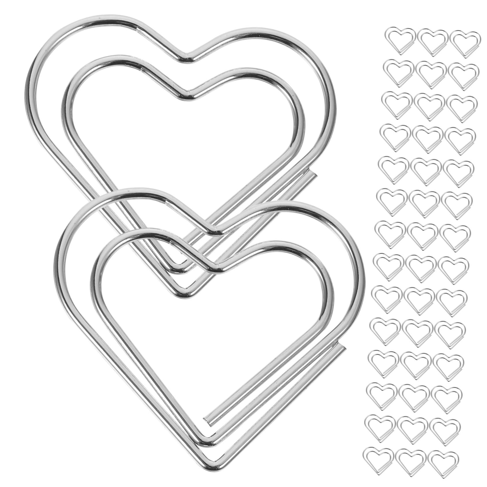 STOBOK 500pezzi Graffette Forma Di Cuore Metallo Per Ufficio e Scuola Clip Decorativa Per Documenti Memos e Foto Accessori Per Scrivania Per Casa e Studio
