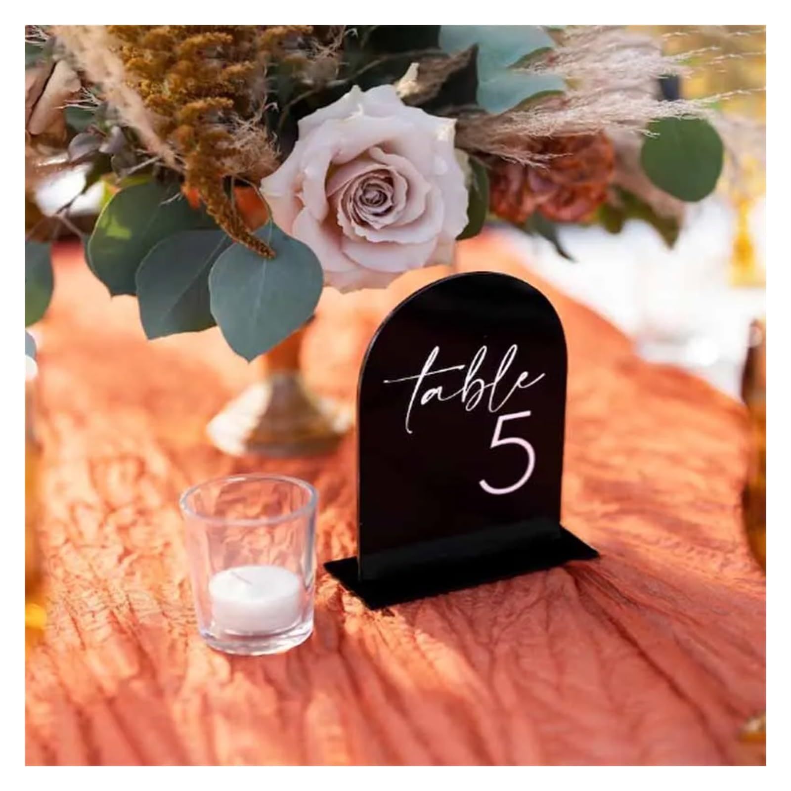 BMKGODN card stand， Arched Shape Table Numbers Wedding with Stands Party Reception(Black Arch Back,Table 1 10)