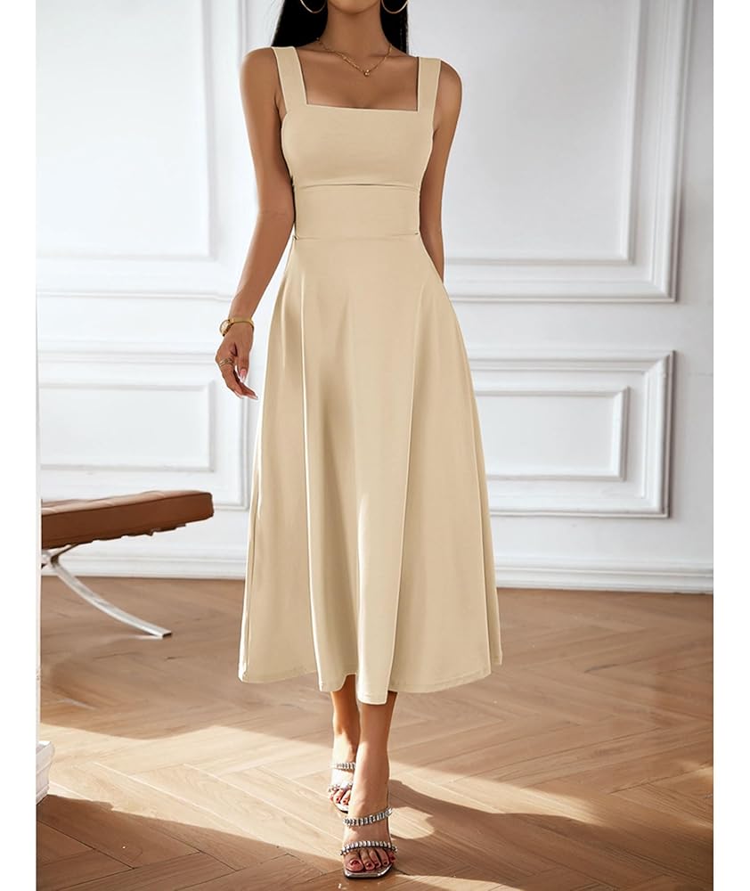 ワンピース Flutters camisole dress (Ivory) Shop the Tesla Cami Strap Asymmetrical Knee Length Dress White