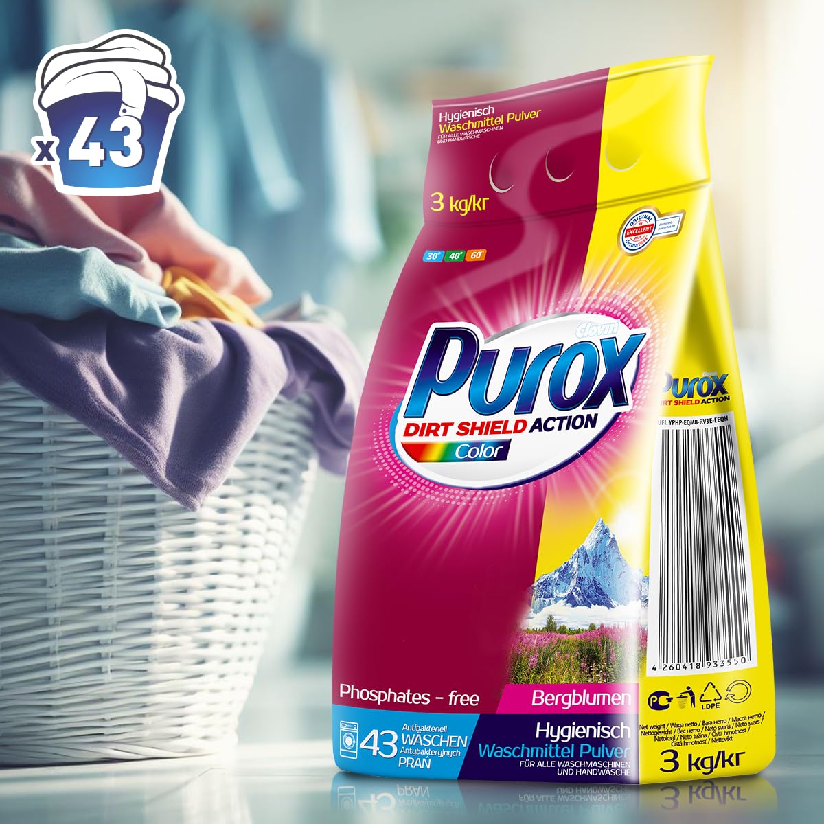 Proszek do prania Purox Color 3 kg worek