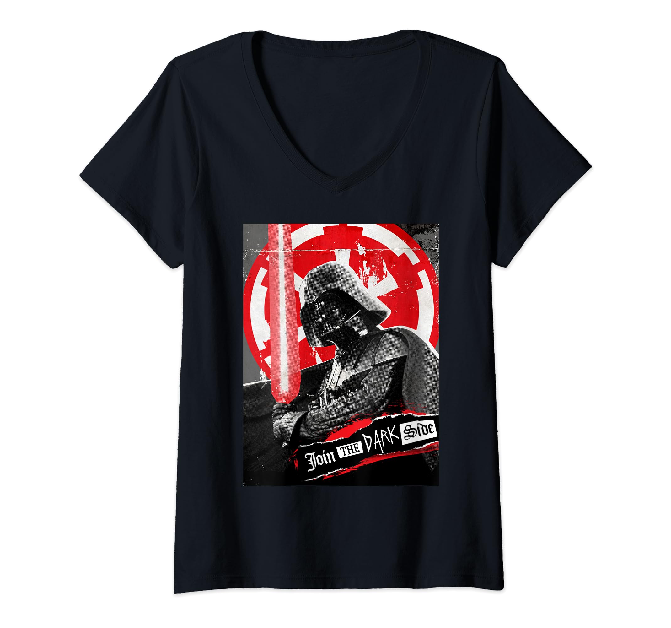 T-shirt Star Wars motif Comic Letters col V imprimé graphique Darth Vader - 2