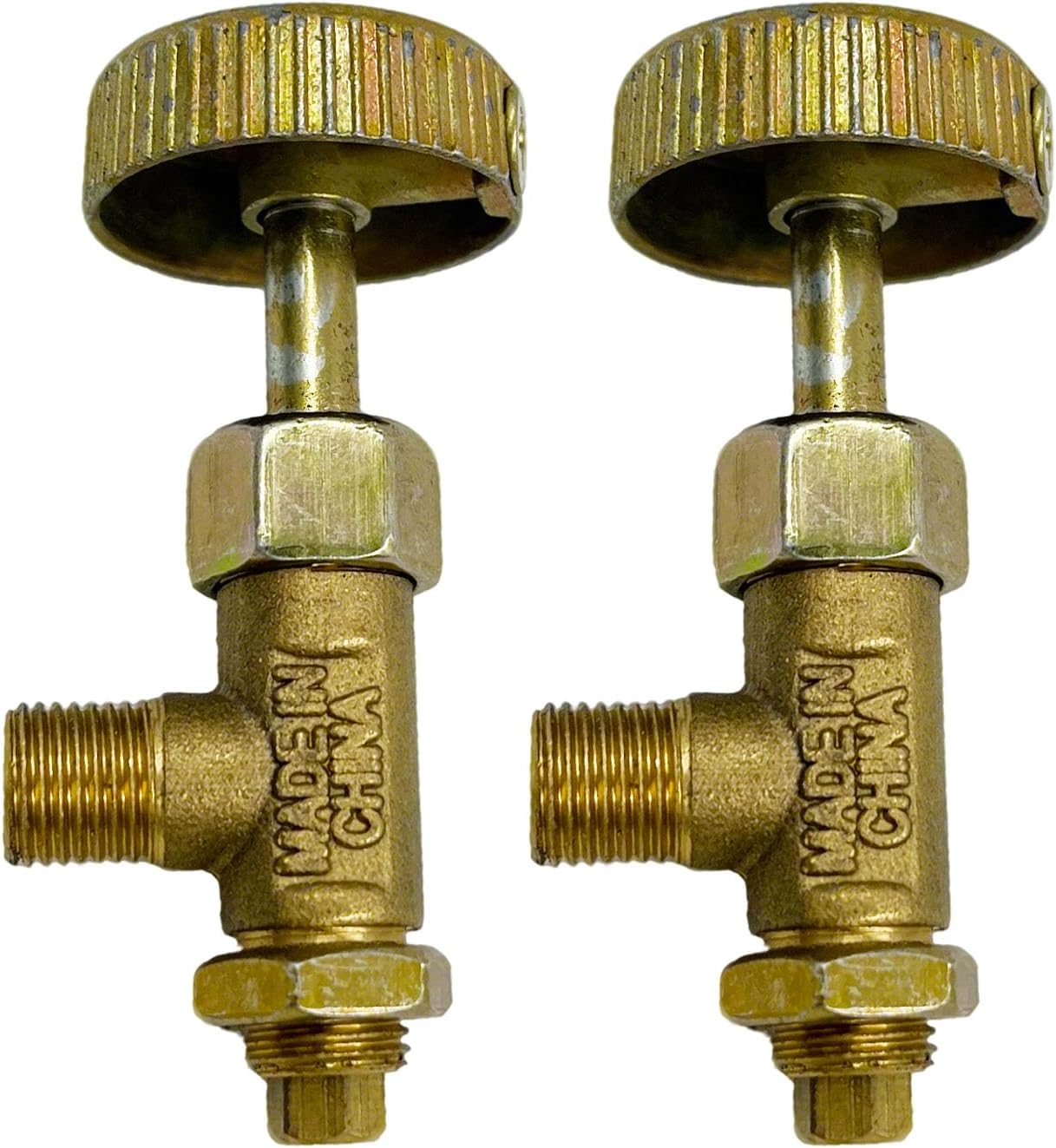 MENSI Propane Heater Stove High Pressure Gas Valve Replacement Parts Brass Gas Control Needle Valve With Knob 2PCS