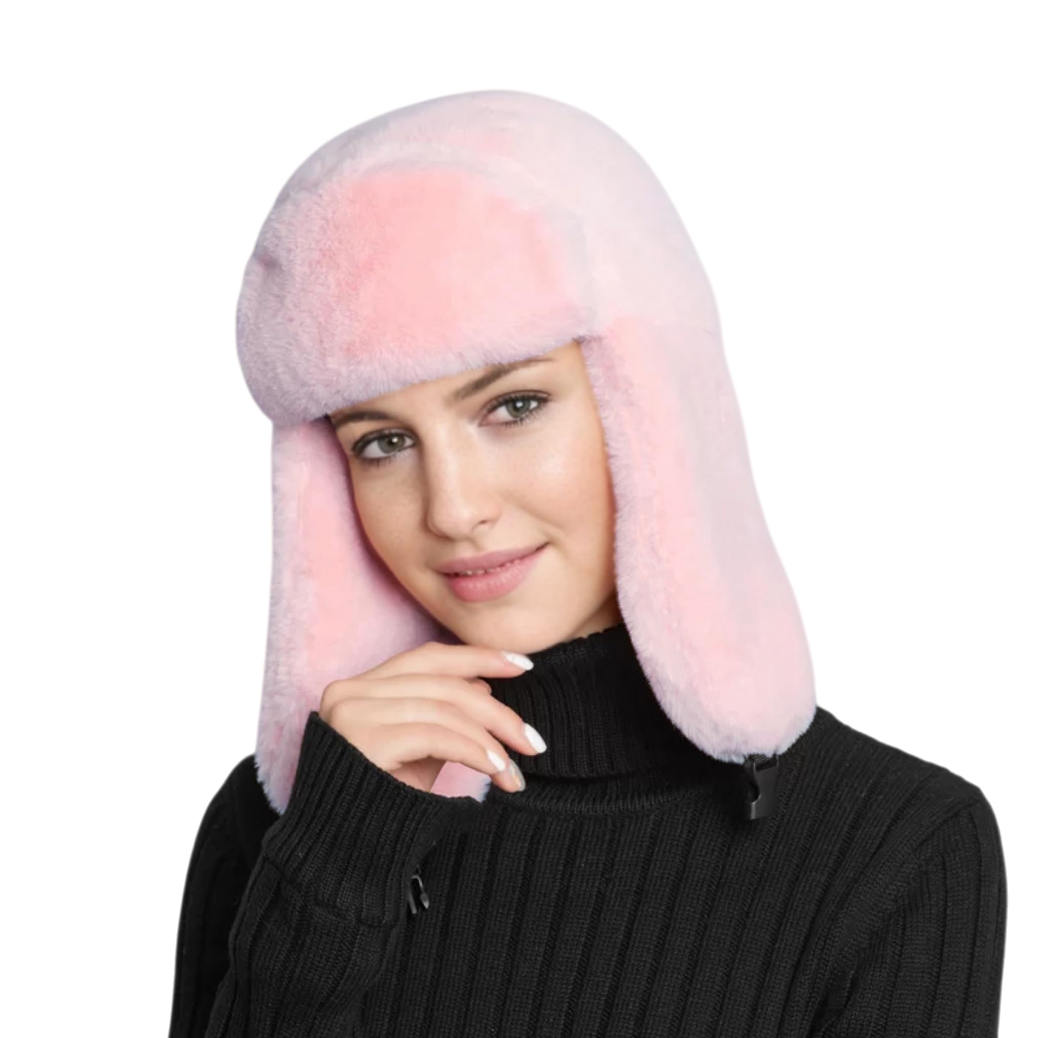 Lina & Lily Chapka Bonnets de Trappeur Femme Homme Hiver en Fausse Fourrure