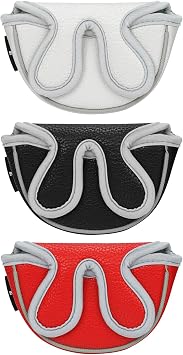 BIG TEETH Golf Head Covers Putter Cover Mini Golf Club Protector Half Mid Mallet Leather Headcover