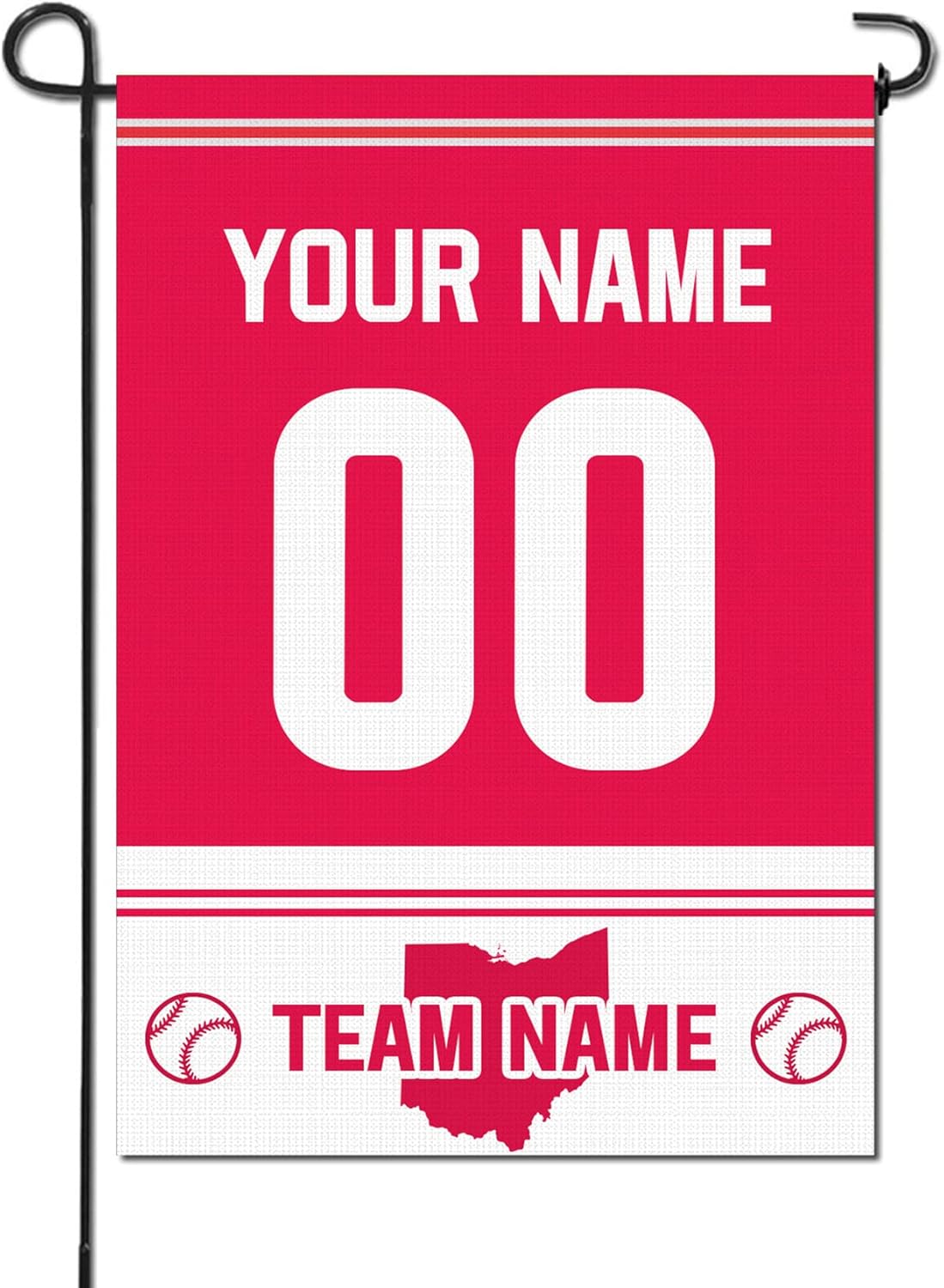 Custom Funny Baseball Garden Flag with Name and Number