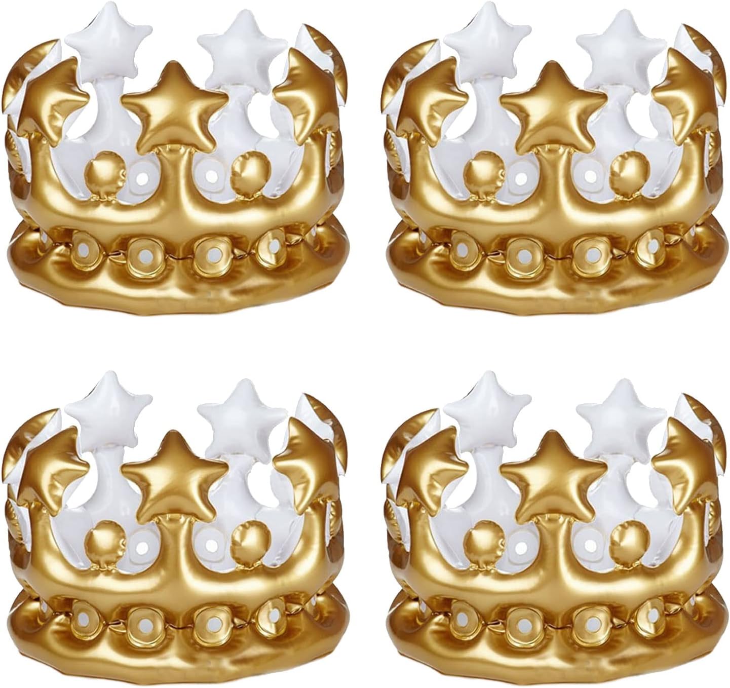 4 PCS inflatable crown,kings queens crown,queens crown Hen Party Decorations Toy,Carnival Costume Accessory