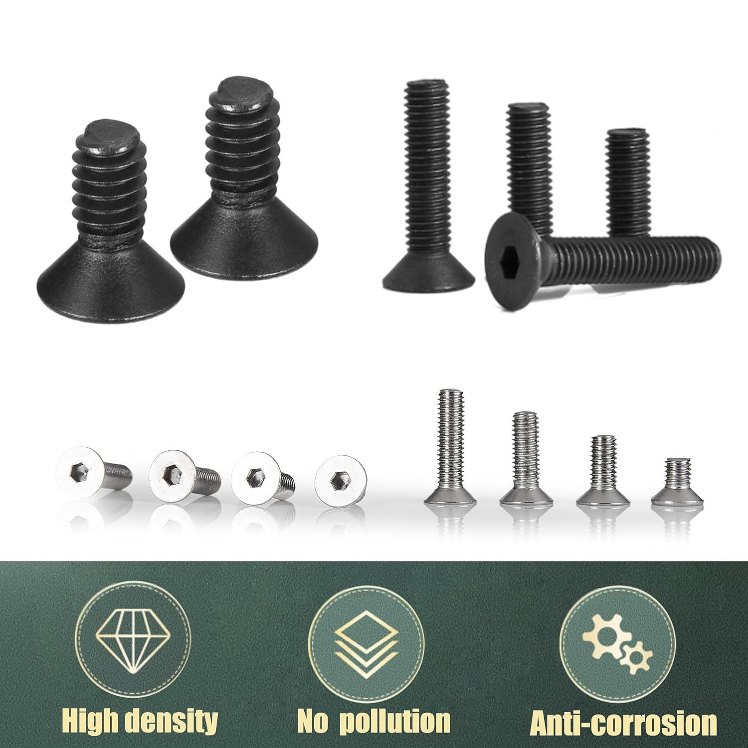 TA-VIGOR 100Pcs Hex Socket Countersunk Head Screw Bolts - Image 3