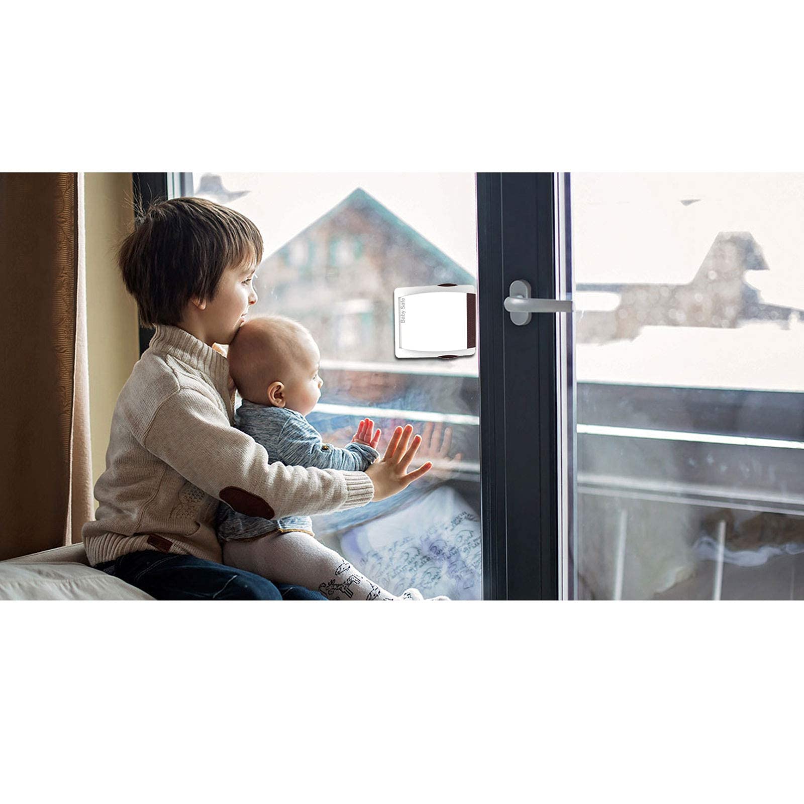 CODACE 4 Pack Sliding Glass Door Locks - Baby Proofing, Professional, No Tools Install, White — Amazon image 5