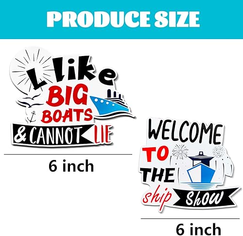 Miniatura 2 de 2 imanes magnéticos para puerta de crucero de 6 pulgadas, divertidos imanes decorativos con temática náutica para puertas de cabina de crucero,