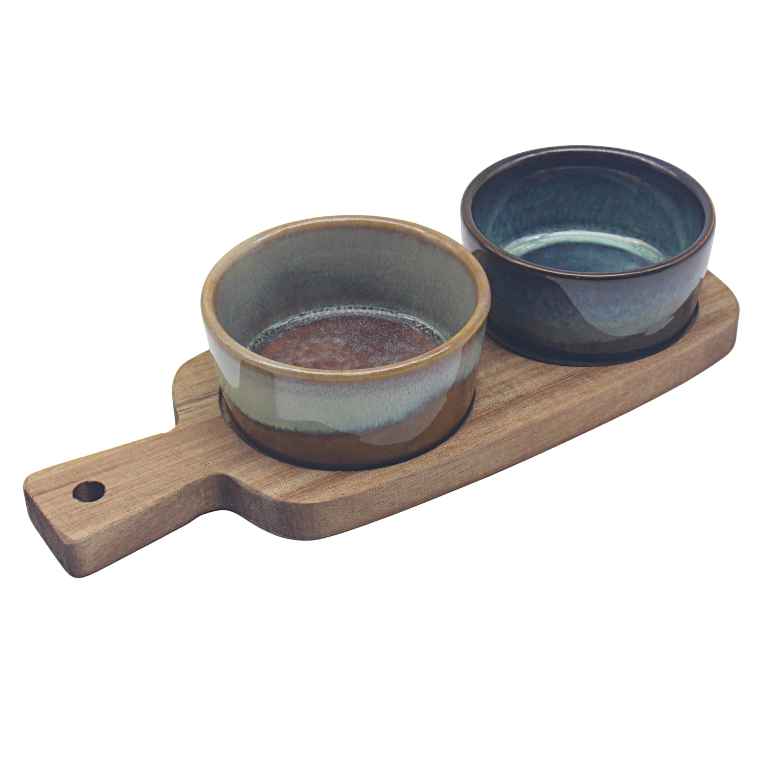 Lesser & Pavey Elements Housewares Snack Dishes on Tray Set of 2 | Serving Tray & Snacks Dish Set | Food Trays for Home | Small Snack Tray for Parties, Meals & Drinks | Multi-Use Kitchen