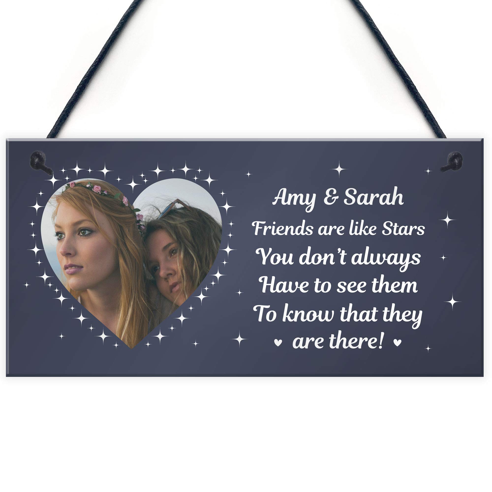 Personalised Friendship Plaque Best Friend Gift Hanging Sign Best Friend Birthday Thank You Gift