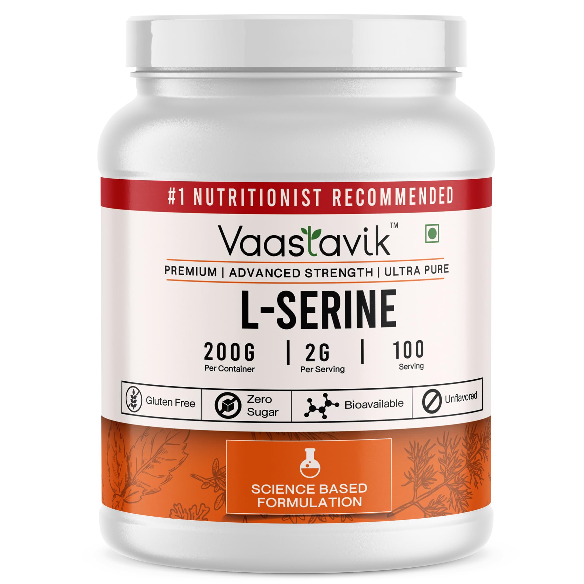 Vaastavik L-Serine Powder Supplement 200 gm – Brain & Nerve Support | Unflavored, Zero Sugar-picture-25
