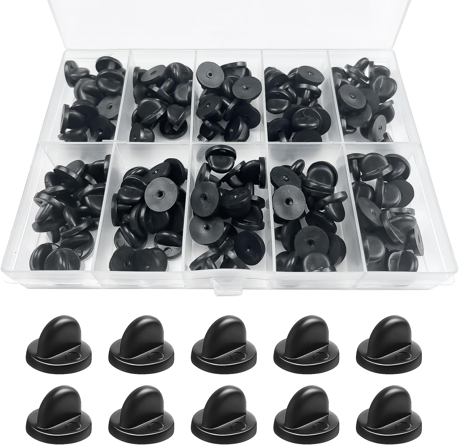 Amazon.com: Sutemribor Butterfly Clutch PVC Rubber Pin Backs Keepers ...