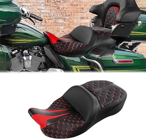Miniatura 8 de Asiento de pasajero de una pieza de dos piezas para Harley Touring Road King Street Glide Road Glide 2009-2023 Electra Glide Tri Glide Ultra Classic
