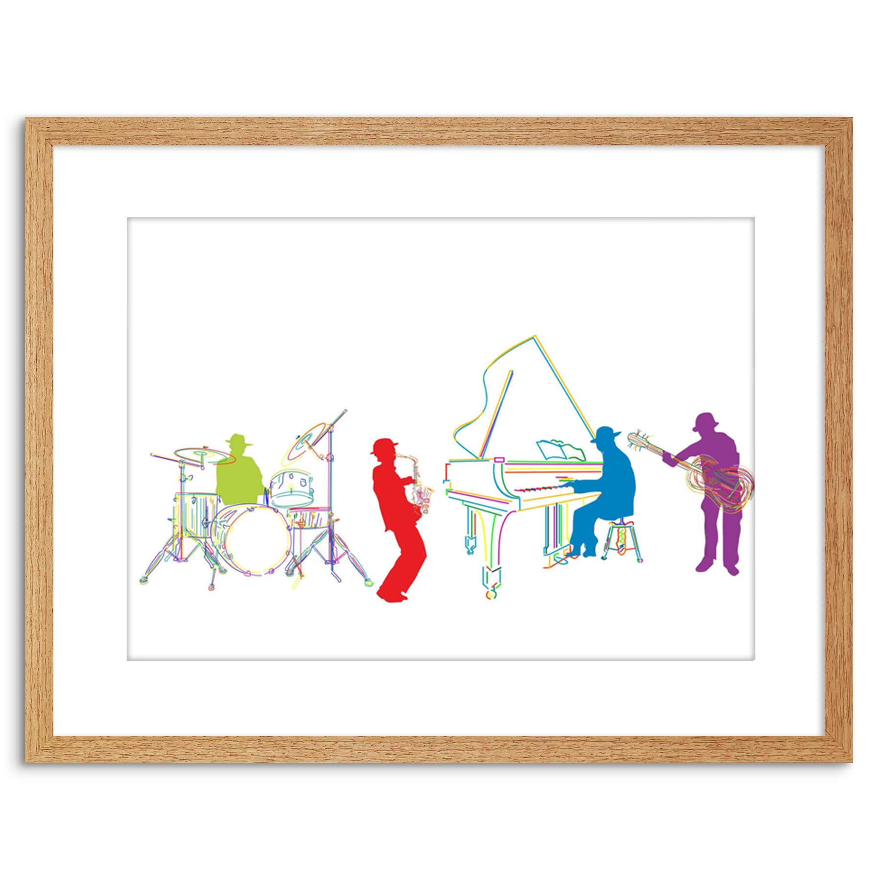 Wee Blue Coo Jazz Piano Blues Drums Saxaphone Music Home Framed Wall Art Print