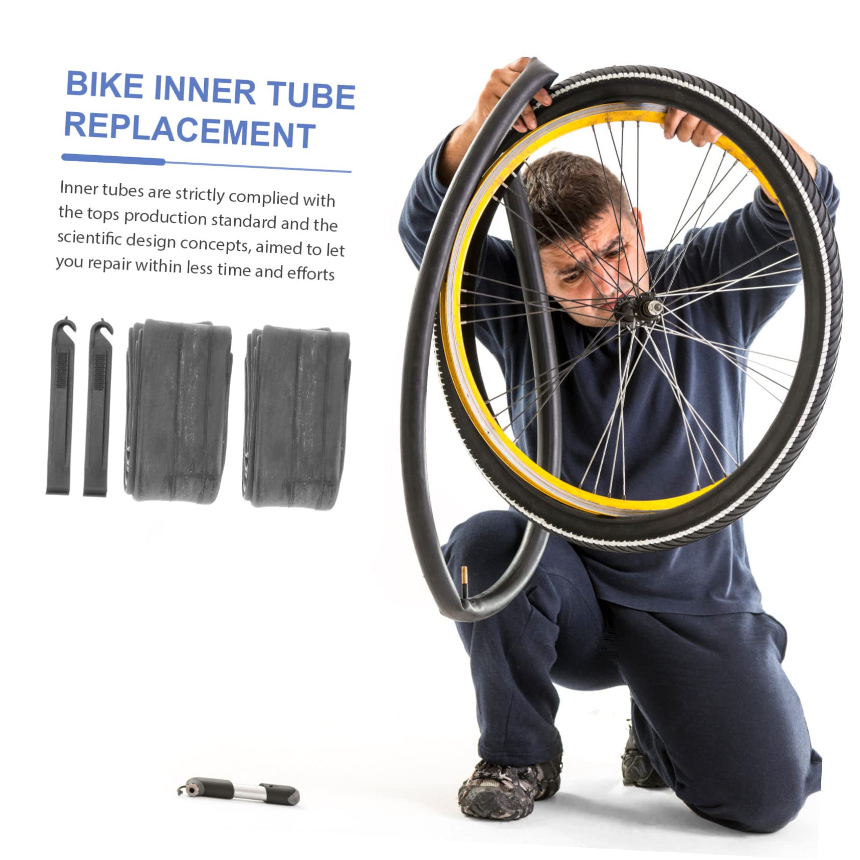 JOINPAYA Cycling Wheel Repair 2 Pcs Bike Tire Repair Kit Bike Inner Tube Replacement Pry Bars