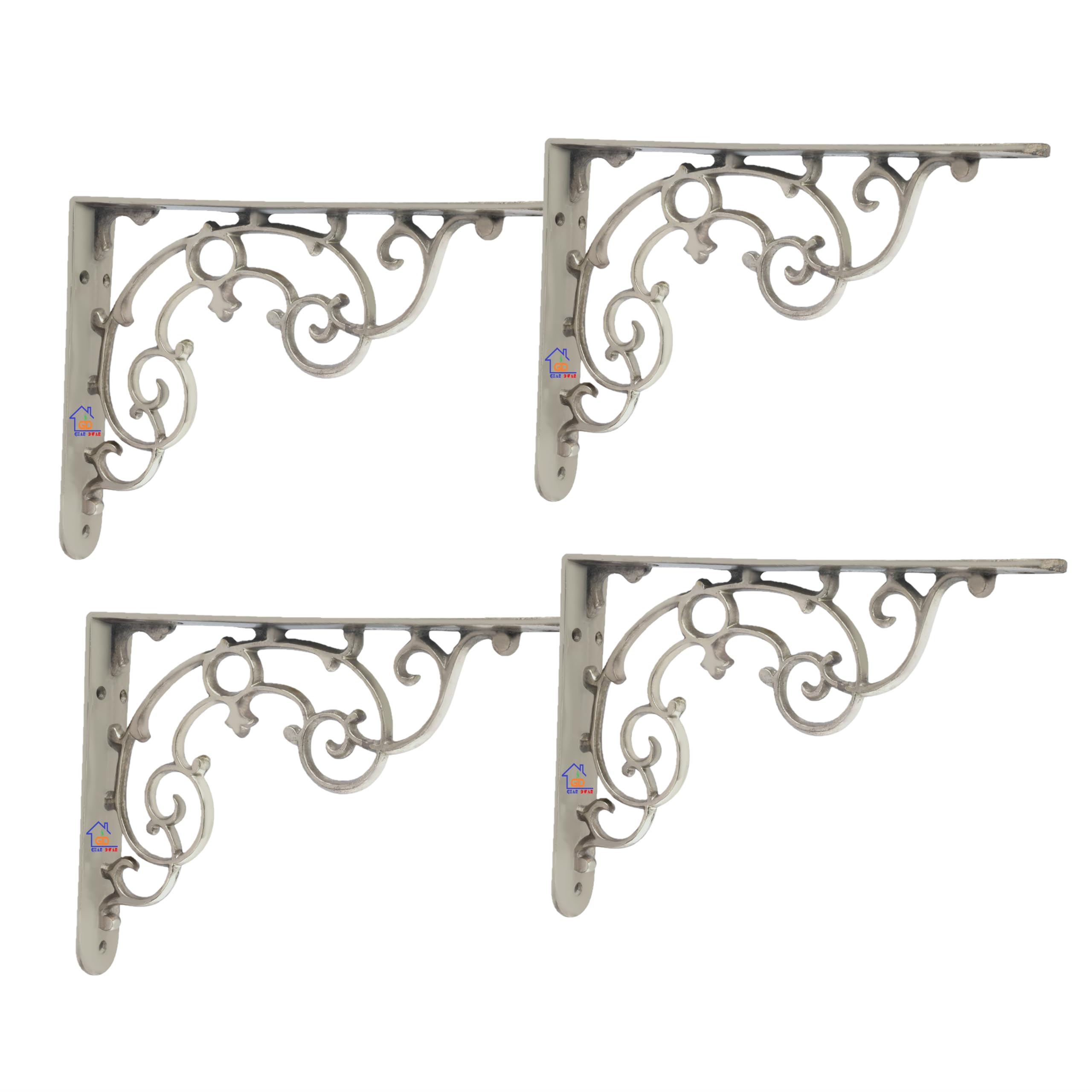 Metal Handcrafted Shelf Bracket for Floating Shelves L Angle Decorative Corner L Shaped Brace Joint Heavy Duty Wall Mounted Shelf Supporter Corner Brace Holder (Pack of 4, Brass Antique) — Amazon image 7