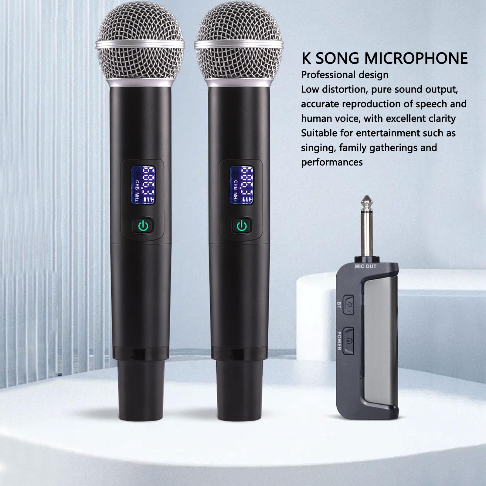 CHICIRIS Profesjonalny Mikrofon Karaoke Mic Dynamic Cewka z funkcją Pogłosu do Scenicznego Studia śpiewu