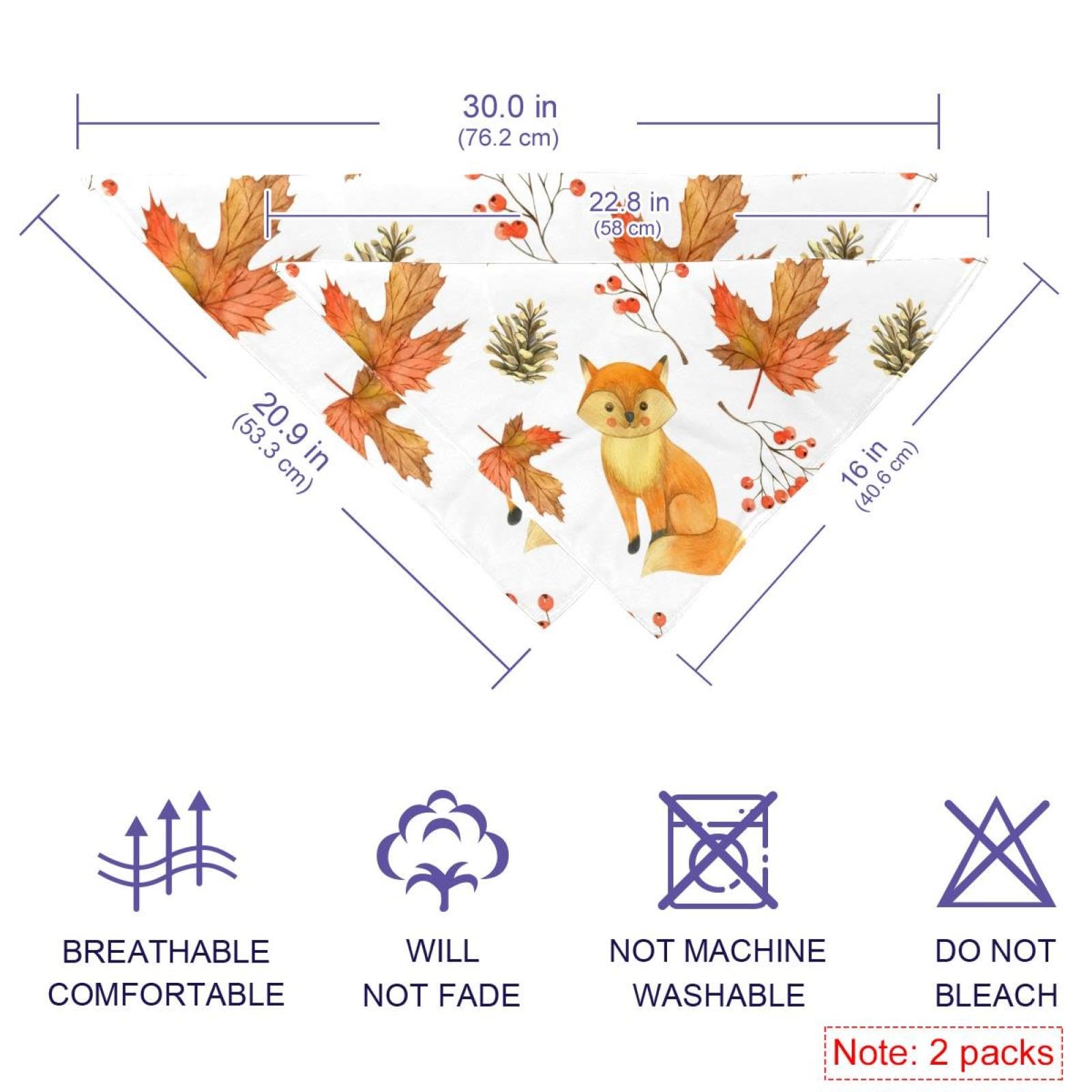 Odi Style Herbst-Hundehalstücher – 2 Stück, Blumiges Design, Für Mittelgroße Bis Große Hunde