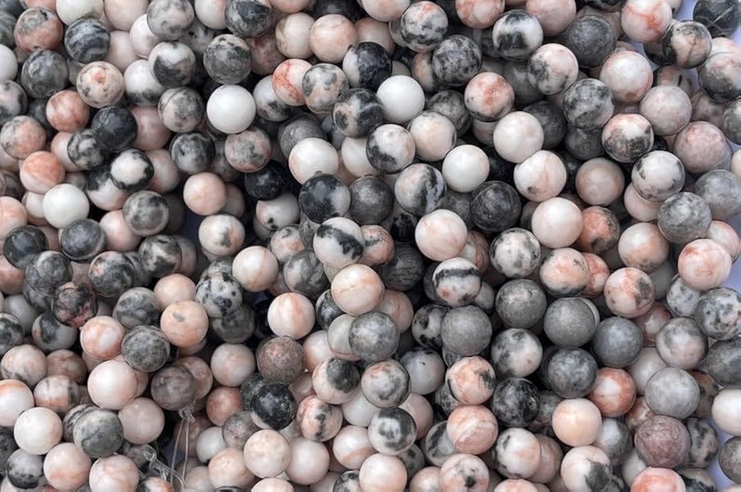 Jaspe zébré rose perles 4mm naturelles pour création de bracelet