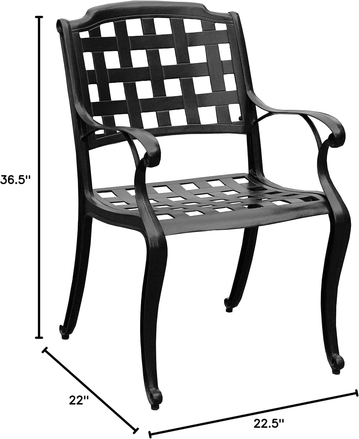 Oakland Living Modern Outdoor Mesh Cast Aluminum Black Patio Dining Chair