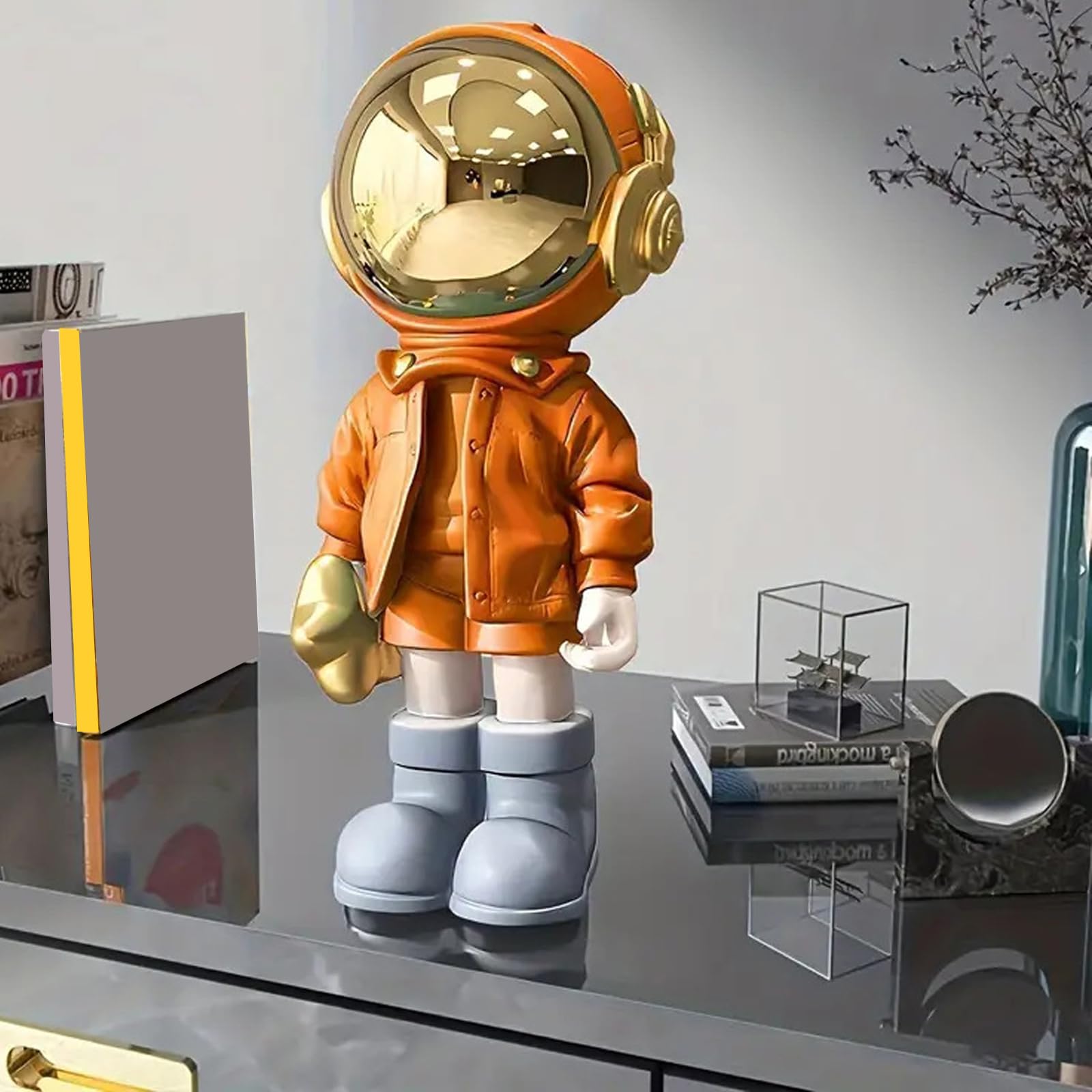 Estatua de astronauta de resina grande para decoración del hogar, estante de entrada, estante de escritorio